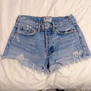 AGOLDE Distressed Button Up Jean Shorts 🩵